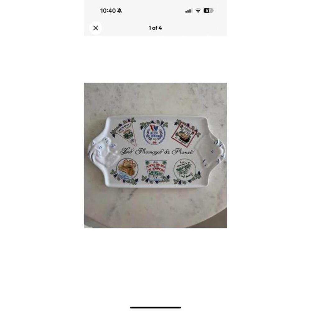 French Cheese Ceramic Serving Platter – “Les Fromages de France”